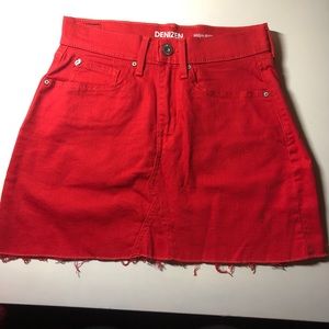 Red mini skirt